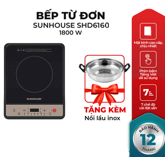 Bếp từ đơn Sunhouse SHD6160 CHÍNH HÃNG